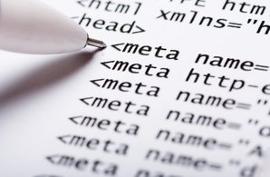 Noindex meta tag: Close-up of HTML code showing meta tag lines, illustrating the use of noindex meta tag in robots meta directives.